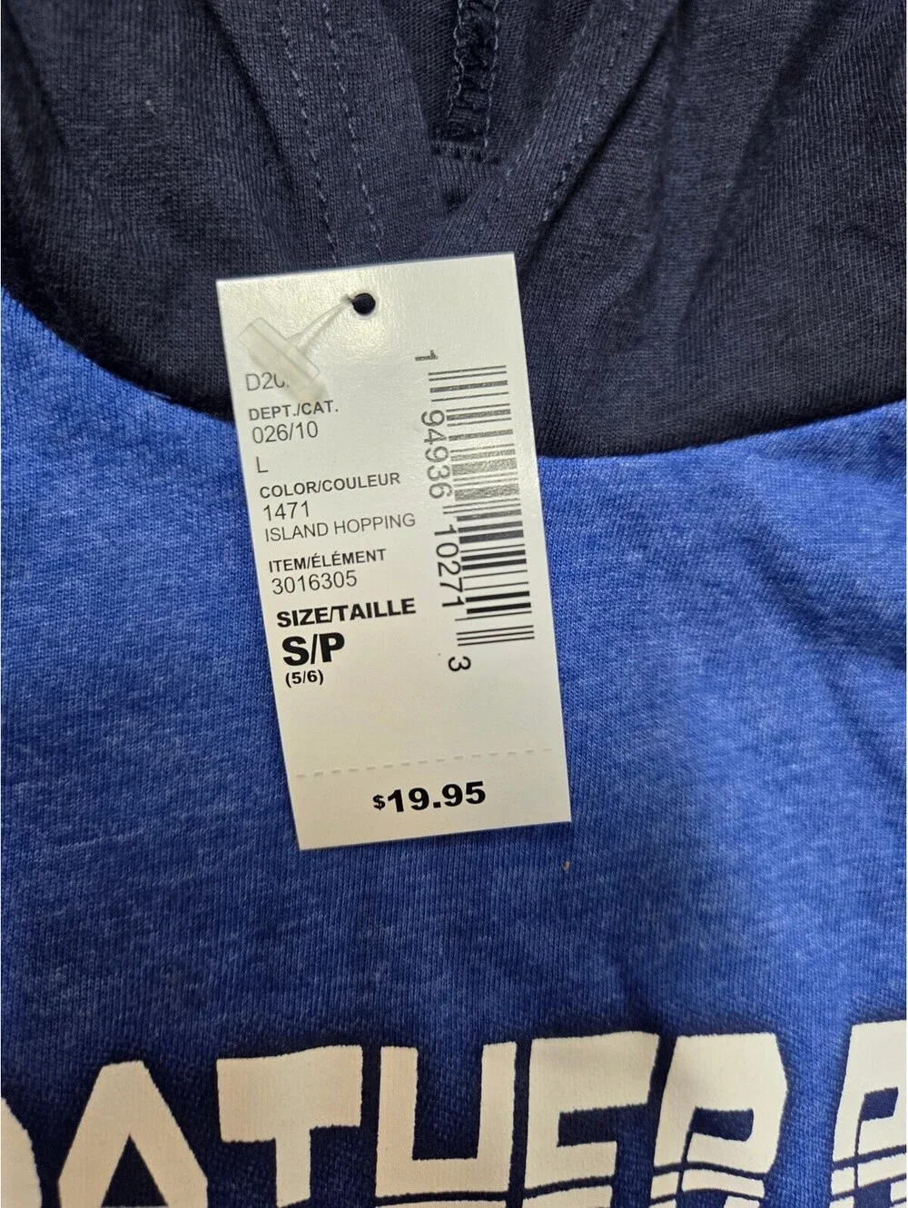 The Children's Place Boys Blue Hooded Graphic Shirt S (5/6) Nwt